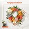 24 in Artificial Decorative Wreath Red Orange Yellow Flowers with Wooden Sign Indoor Outdoor